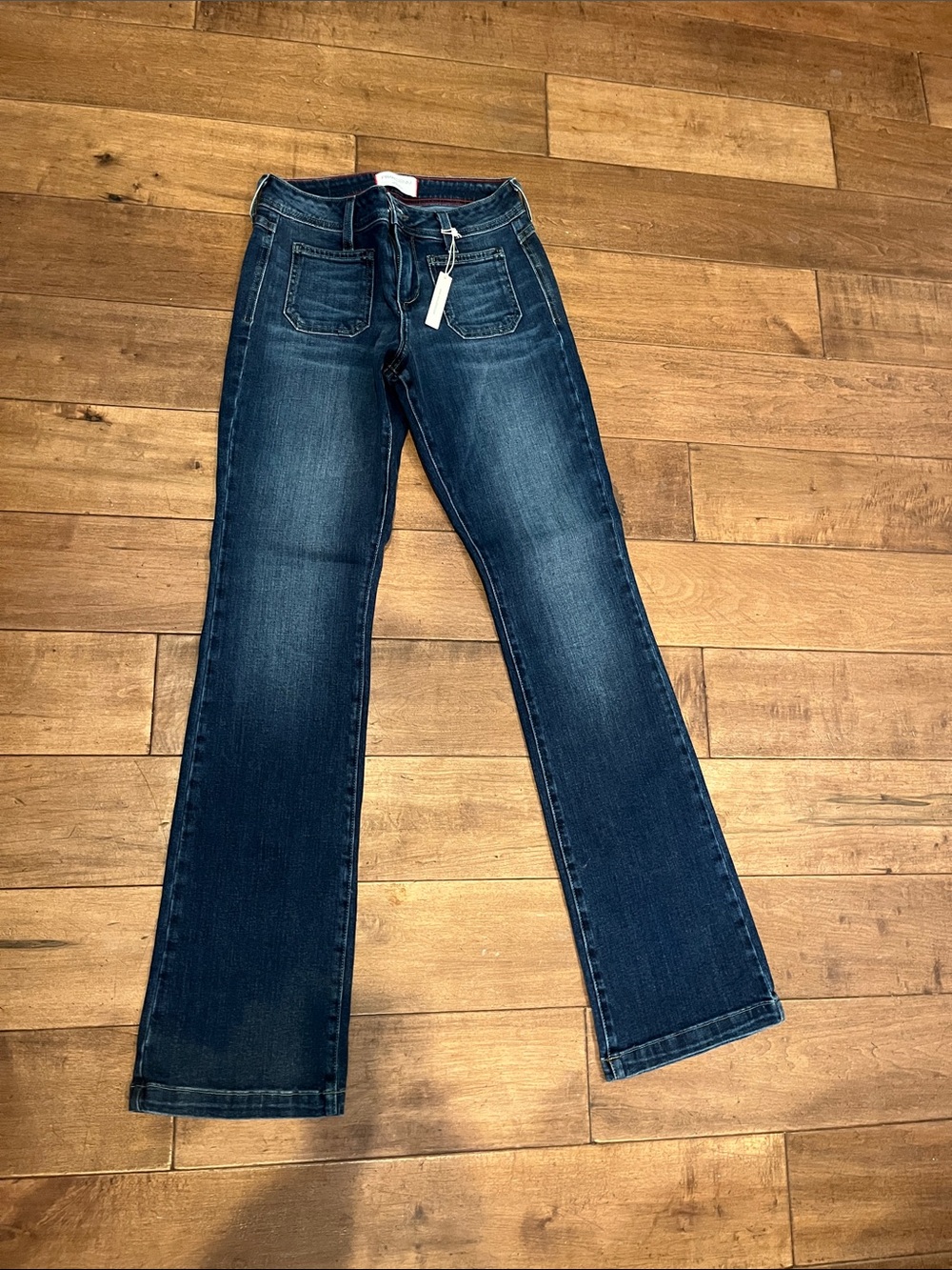 Women's Dark Wash Flare Jeans - Classic Mid-Rise